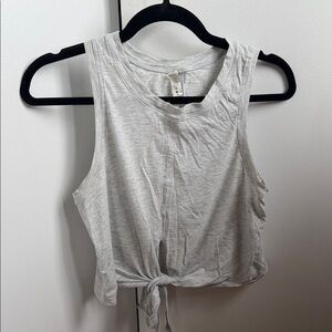lululemon athletica Light Gray Tie-Front Crop Top